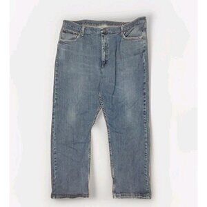 Wrangler Relaxed Fit Jeans Men 42x30 Blue Denim Cotton Stretch Travel Streetwear